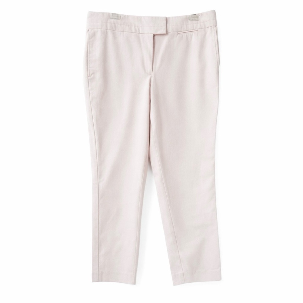Tory Burch Pinky Ivory Stretch Cotton Ankle Pants Sz 10 Tailored Cropped Trouser
